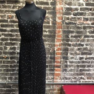 Vince Black Pattern Maxi Waist Tie Dress XS